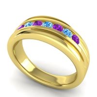 Men's Designer Tilted Channel 8mm Band