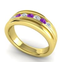Men's Designer Tilted Channel 8mm Band