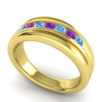 Men's Designer Tilted Channel 8mm Band