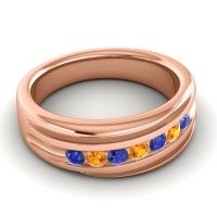 Men's Designer Tilted Channel 8mm Band
