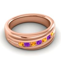 Men's Designer Tilted Channel 8mm Band