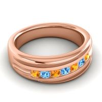 Men's Designer Tilted Channel 8mm Band