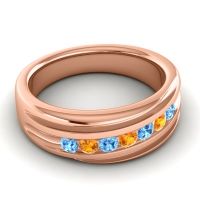 Men's Designer Tilted Channel 8mm Band