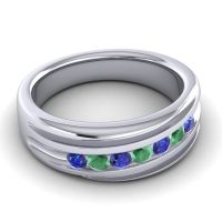 Men's Designer Tilted Channel 8mm Band