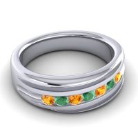 Men's Designer Tilted Channel 8mm Band