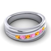 Men's Designer Tilted Channel 8mm Band