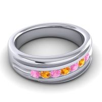 Men's Designer Tilted Channel 8mm Band
