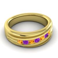 Men's Designer Tilted Channel 8mm Band