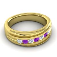 Men's Designer Tilted Channel 8mm Band