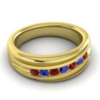 Men's Designer Tilted Channel 8mm Band