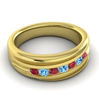 Men's Designer Tilted Channel 8mm Band