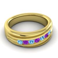 Men's Designer Tilted Channel 8mm Band