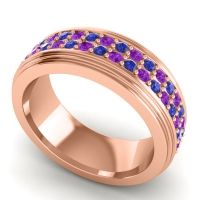 Men's Prong-Set Double Row 8mm Band