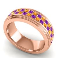 Men's Prong-Set Double Row 8mm Band