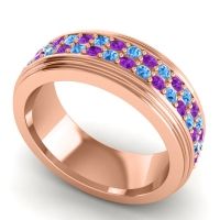 Men's Prong-Set Double Row 8mm Band