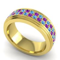 Men's Prong-Set Double Row 8mm Band