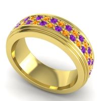 Men's Prong-Set Double Row 8mm Band