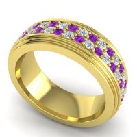 Men's Prong-Set Double Row 8mm Band