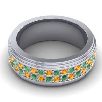 Men's Prong-Set Double Row 8mm Band