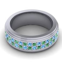 Men's Prong-Set Double Row 8mm Band