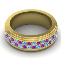Men's Prong-Set Double Row 8mm Band