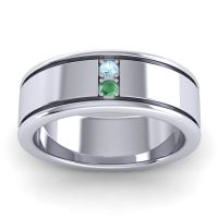 Men's Grooved Gemstone 8mm Band