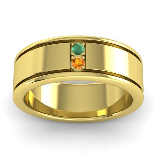 Men's Grooved Gemstone 8mm Band