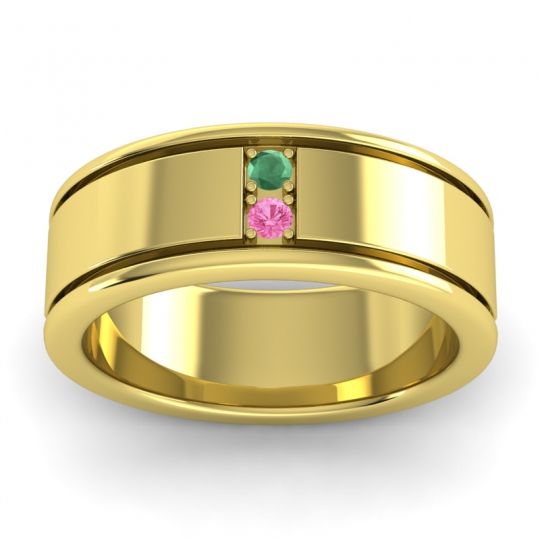 Men's Grooved Gemstone 8mm Band