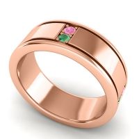 Men's Grooved Gemstone 8mm Band