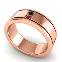 Men's Grooved Gemstone 8mm Band