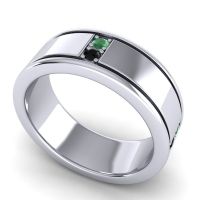 Men's Grooved Gemstone 8mm Band