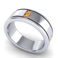 Men's Grooved Gemstone 8mm Band