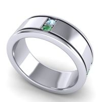 Men's Grooved Gemstone 8mm Band