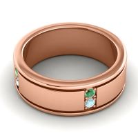 Men's Grooved Gemstone 8mm Band