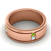 Men's Grooved Gemstone 8mm Band
