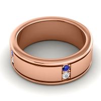 Men's Grooved Gemstone 8mm Band