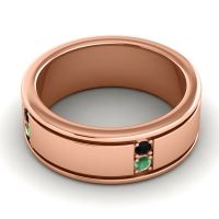 Men's Grooved Gemstone 8mm Band