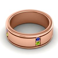 Men's Grooved Gemstone 8mm Band