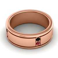 Men's Grooved Gemstone 8mm Band