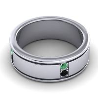 Men's Grooved Gemstone 8mm Band