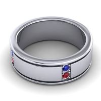 Men's Grooved Gemstone 8mm Band