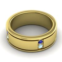 Men's Grooved Gemstone 8mm Band