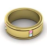 Men's Grooved Gemstone 8mm Band