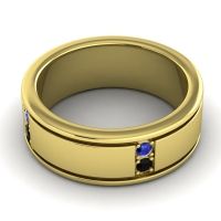 Men's Grooved Gemstone 8mm Band