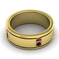 Men's Grooved Gemstone 8mm Band