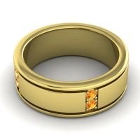 Men's Grooved Gemstone 8mm Band