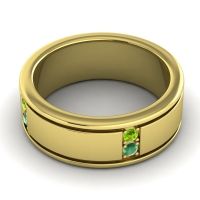 Men's Grooved Gemstone 8mm Band