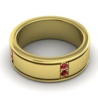 Men's Grooved Gemstone 8mm Band