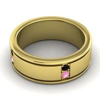 Men's Grooved Gemstone 8mm Band