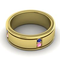 Men's Grooved Gemstone 8mm Band